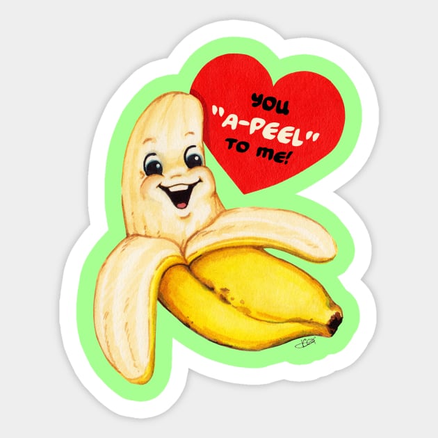 Valentine Banana Sticker by KellyGilleran